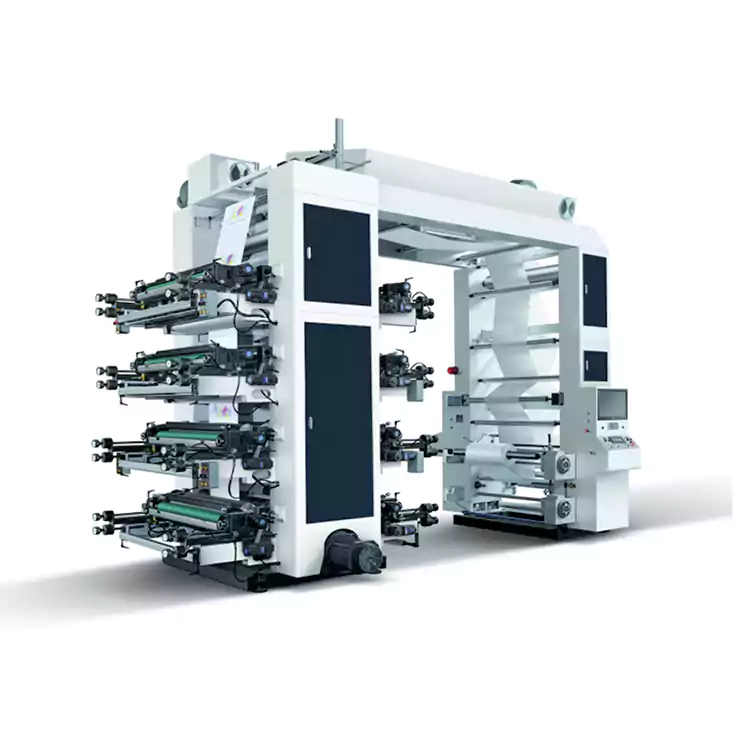 8 түсті флексографиялық қағаз қап машинасы Флексо басып шығару машинасы